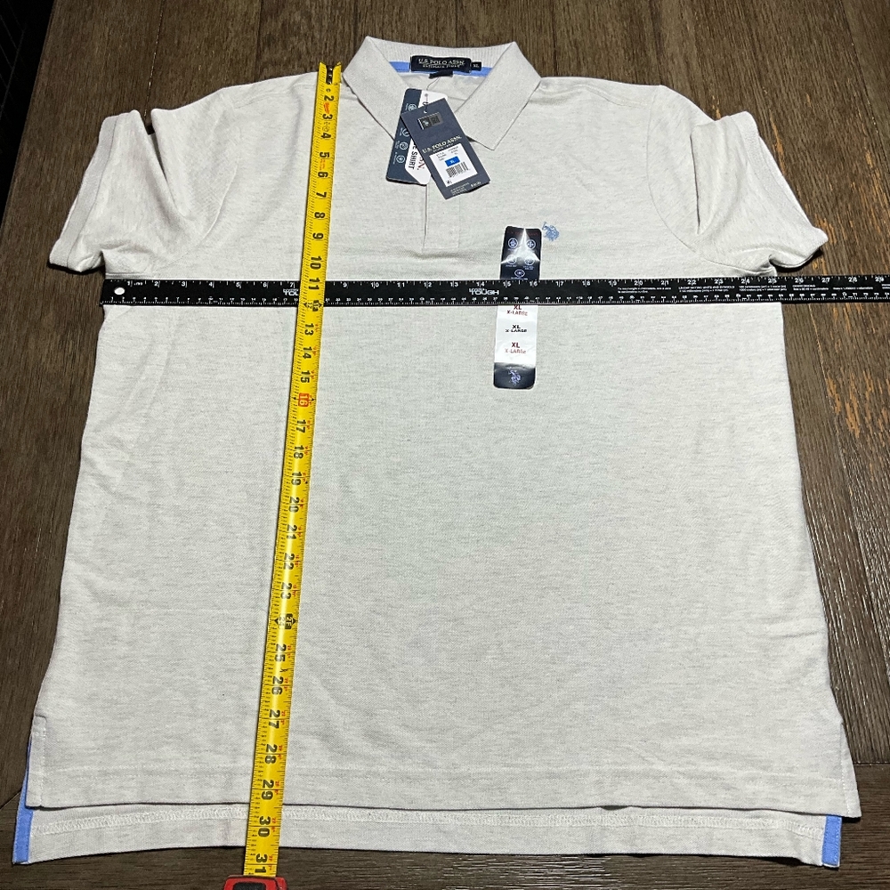 New U.S. Polo Assn. Ultimate Pique Polo Shirt Mens's Gray Short Sleeve - Picture 4 of 9